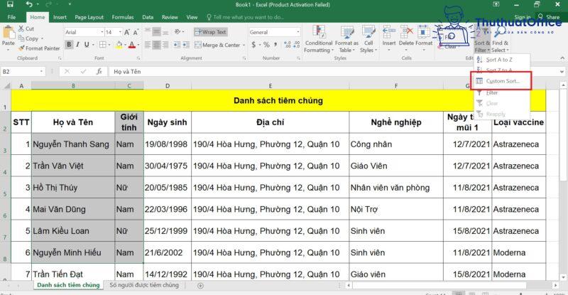 Cách SORT trong Excel từ cơ bản đến nâng cao 14 cách SORT trong Excel