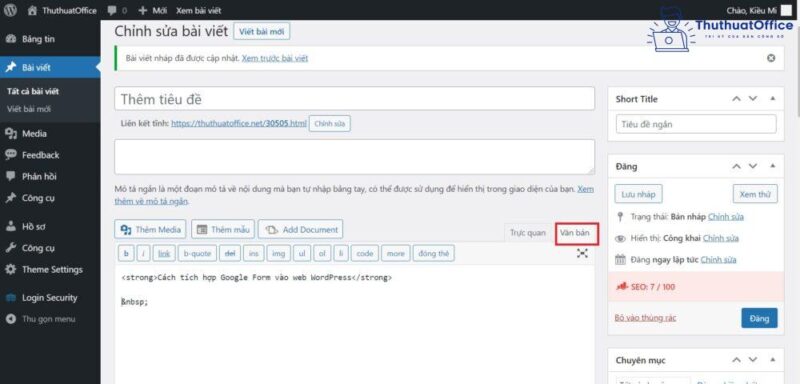 tạo khảo sát với Google Forms