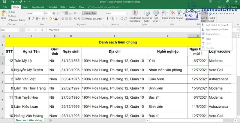 Cách SORT trong Excel từ cơ bản đến nâng cao 4 cách SORT trong Excel