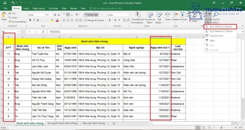 Cách SORT trong Excel từ cơ bản đến nâng cao 33 cách SORT trong Excel