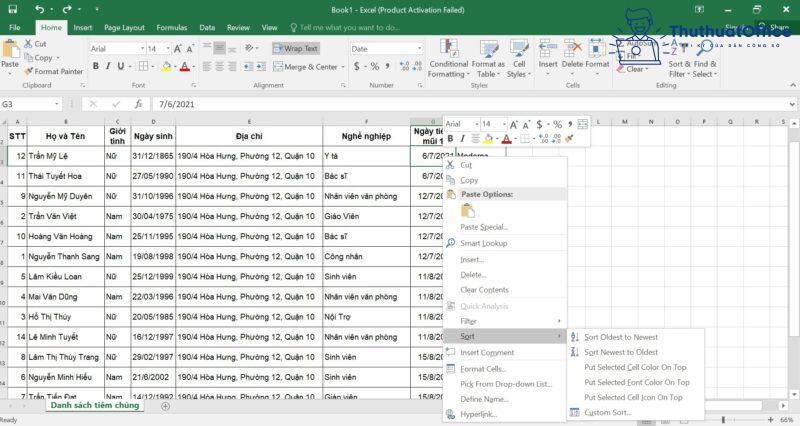 Cách SORT trong Excel từ cơ bản đến nâng cao 6 cách SORT trong Excel