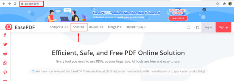 5 Cách cắt file PDF đơn giản, nhanh chóng có thể bạn chưa biết! 11 Truy cập vào EasePDF