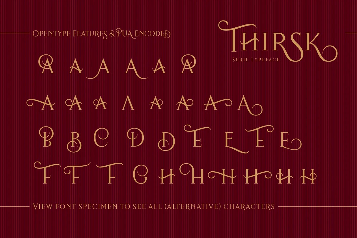 font-43 Thirsk font typeface features