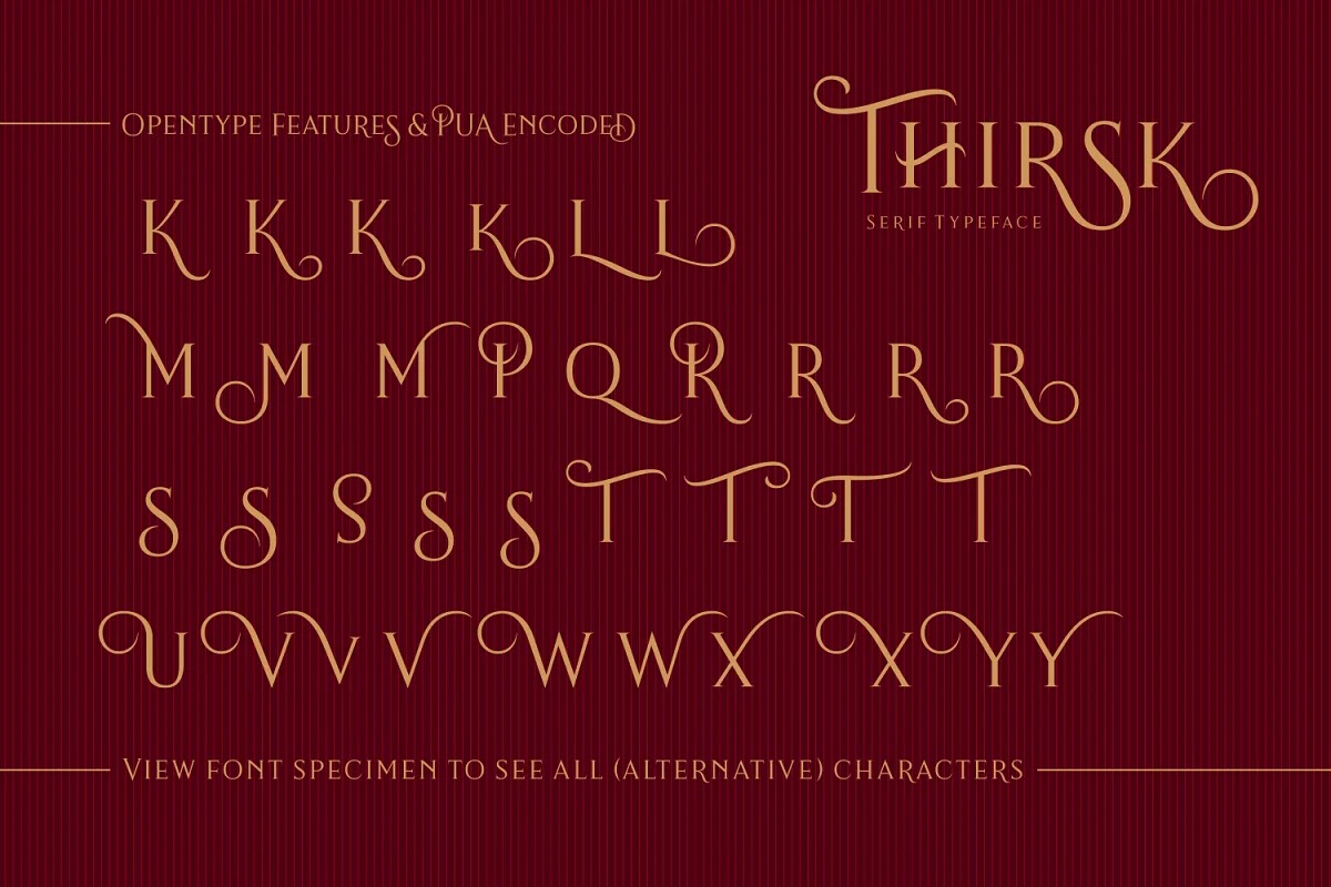 font-44 Thirsk font typeface features