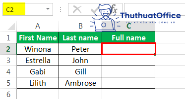 Gộp ô trong Excel