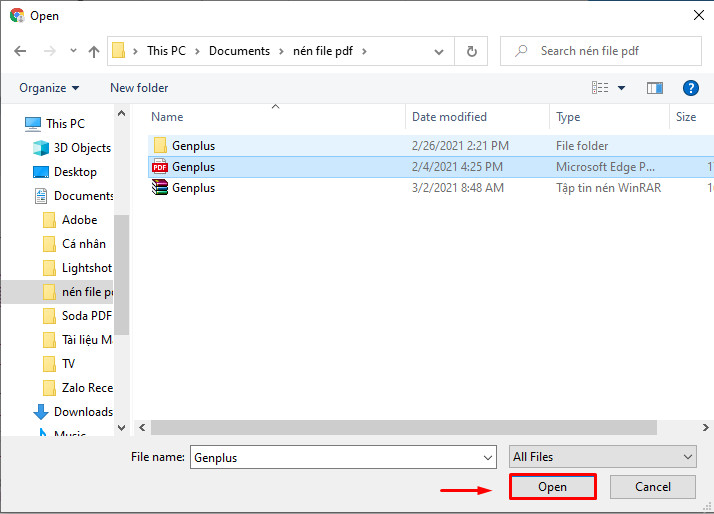Tải file PDF lên website