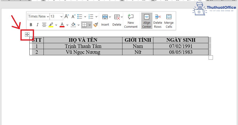 Khám phá 3+ tips xoay bảng trong Word nhanh chóng 2 xoay bảng trong Word