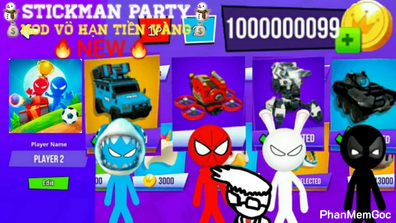 stickman party hack
