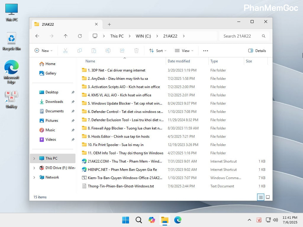 Tải Ghost Win 11 Pro 24H2 No Soft v25.1 Mượt Nhẹ 2025
