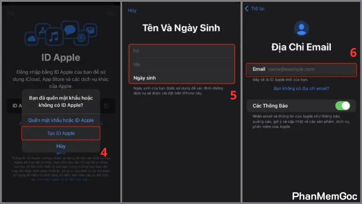 Cách tạo tài khoản ID Apple Store đơn giản - bước 2