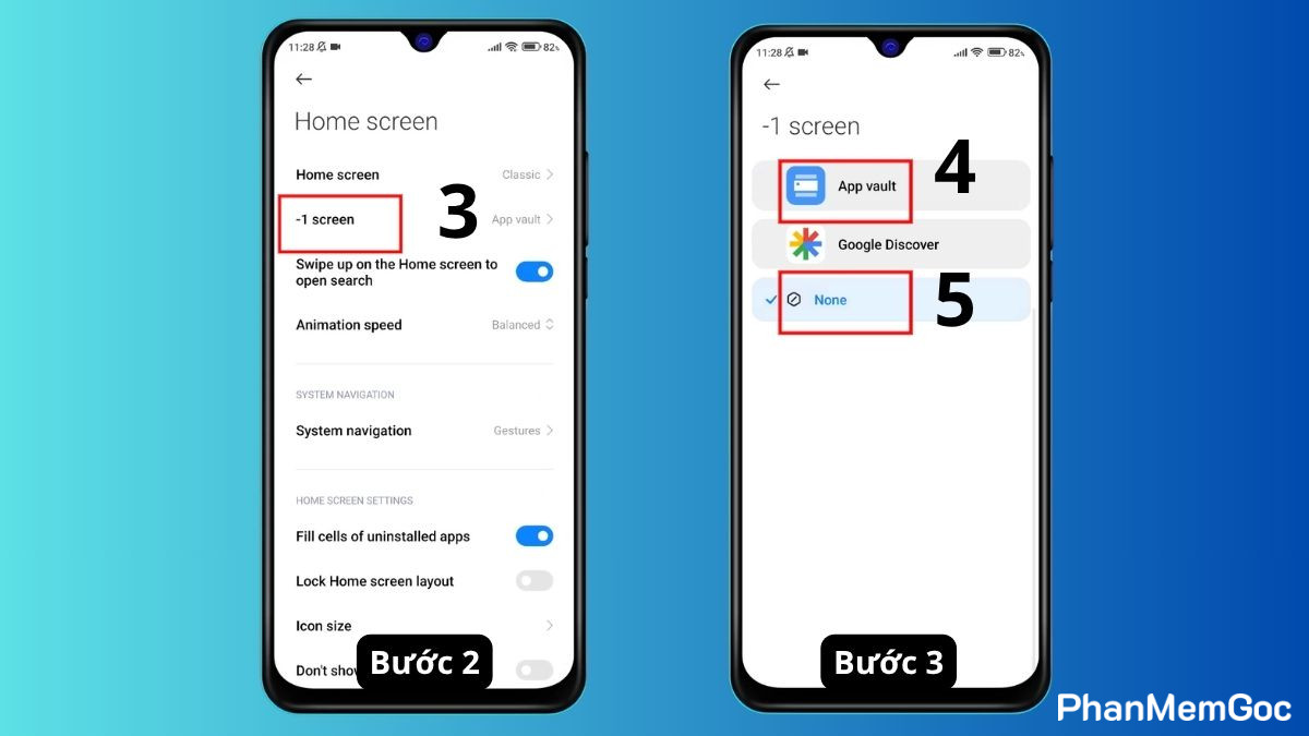 Thao tác bật, tắt app Vault