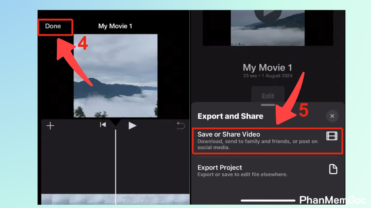 cach-giam-dung-luong-video-tren-iphone-4 cách Giảm dung lượng video trên iPhone bằng iMovie bước 2