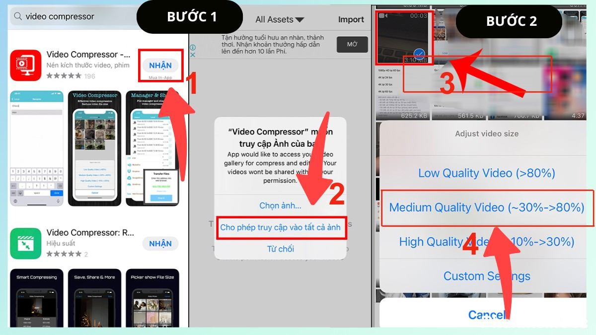 cach-giam-dung-luong-video-tren-iphone-6 cách giảm Nén video trên iPhone bằng ứng dụng Video Compressor bước 1