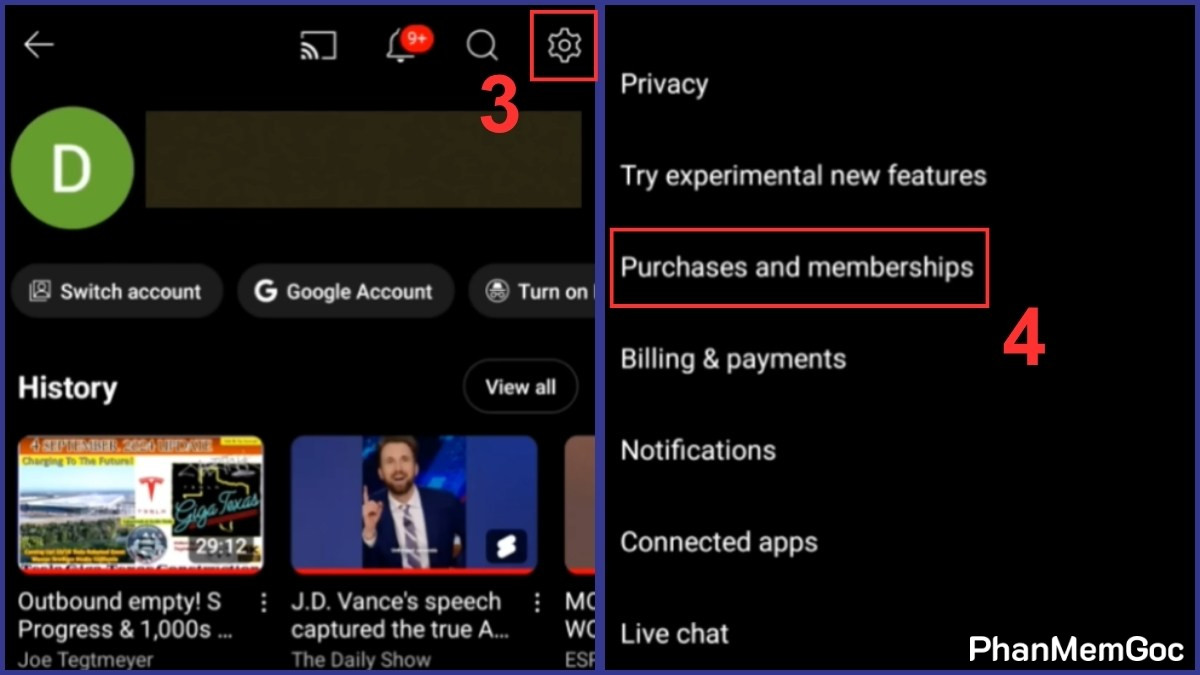 Cách nghe nhạc trên YouTube khi tắt màn hình Xiaomi với YouTube Premium bước 2