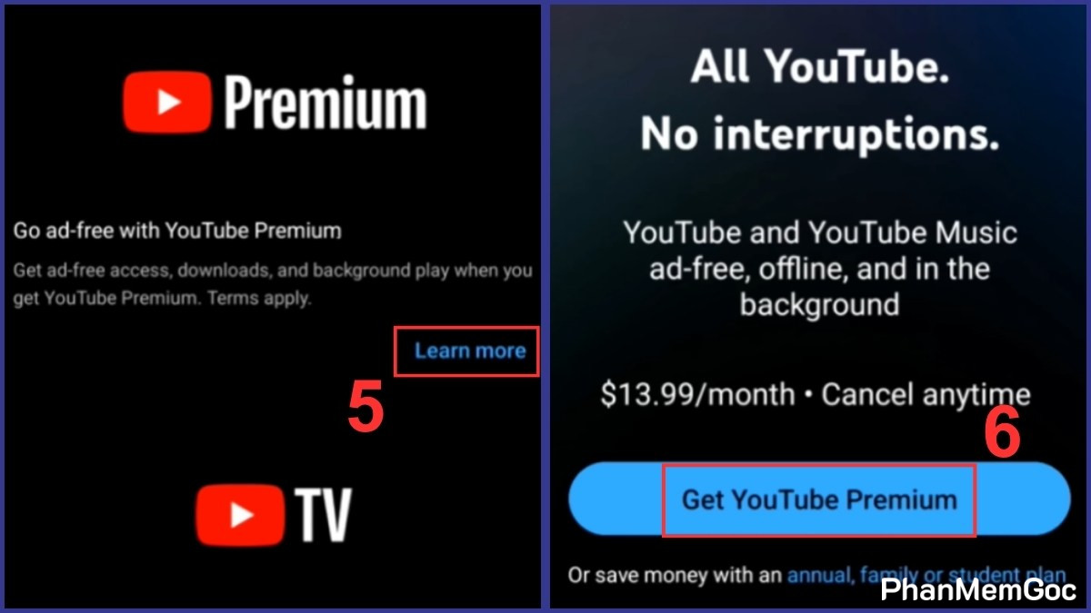 Cách nghe nhạc trên YouTube khi tắt màn hình Xiaomi với YouTube Premium bước 3