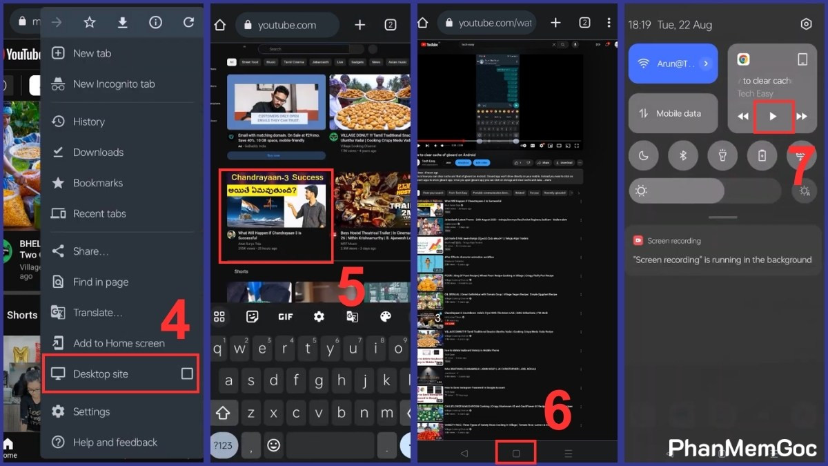 Cách nghe nhạc trên YouTube khi tắt màn hình Xiaomi qua trình duyệt Chrome bước 4, 5