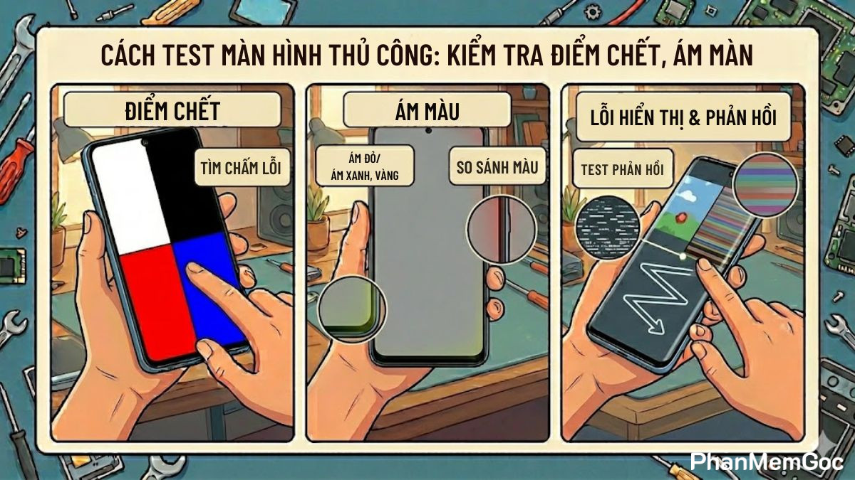 Cách test màn hình Xiaomi - Kiểm tra ám màn
