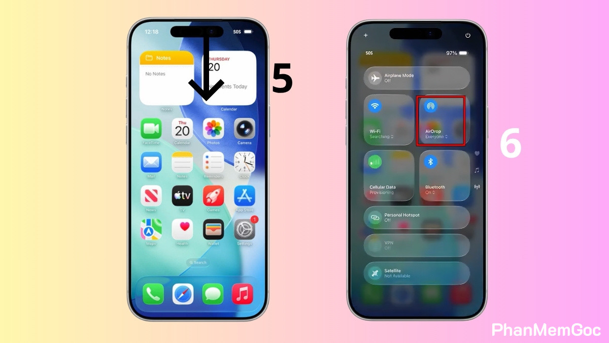 chia-se-lan-can-la-gi-31 Bật AirDrop chế độ Everyone để dùng chia sẻ lân cận iphone nhận từ Android.