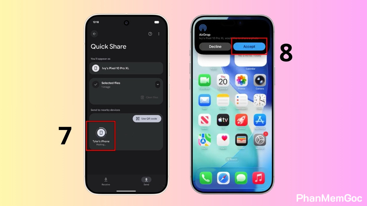 chia-se-lan-can-la-gi-32 Chọn tên thiết bị iPhone để bắt đầu cách chia sẻ lân cận xuyên nền tảng.