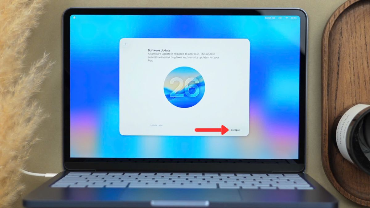 huong-dan-thiet-lap-macbook-neo-6 Nhấn cài đặt phiên bản mới