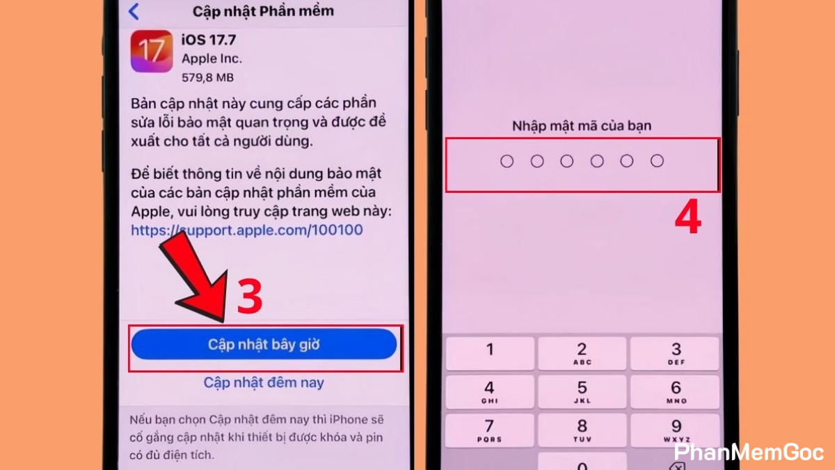 Xử lý lỗi iMessage bị đăng xuất bằng cách cập nhật iOS - bước 2,3