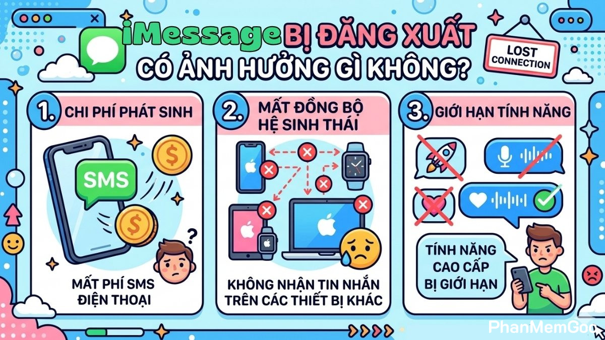 iMessage bị đăng xuất có ảnh hưởng một số trải nghiệm