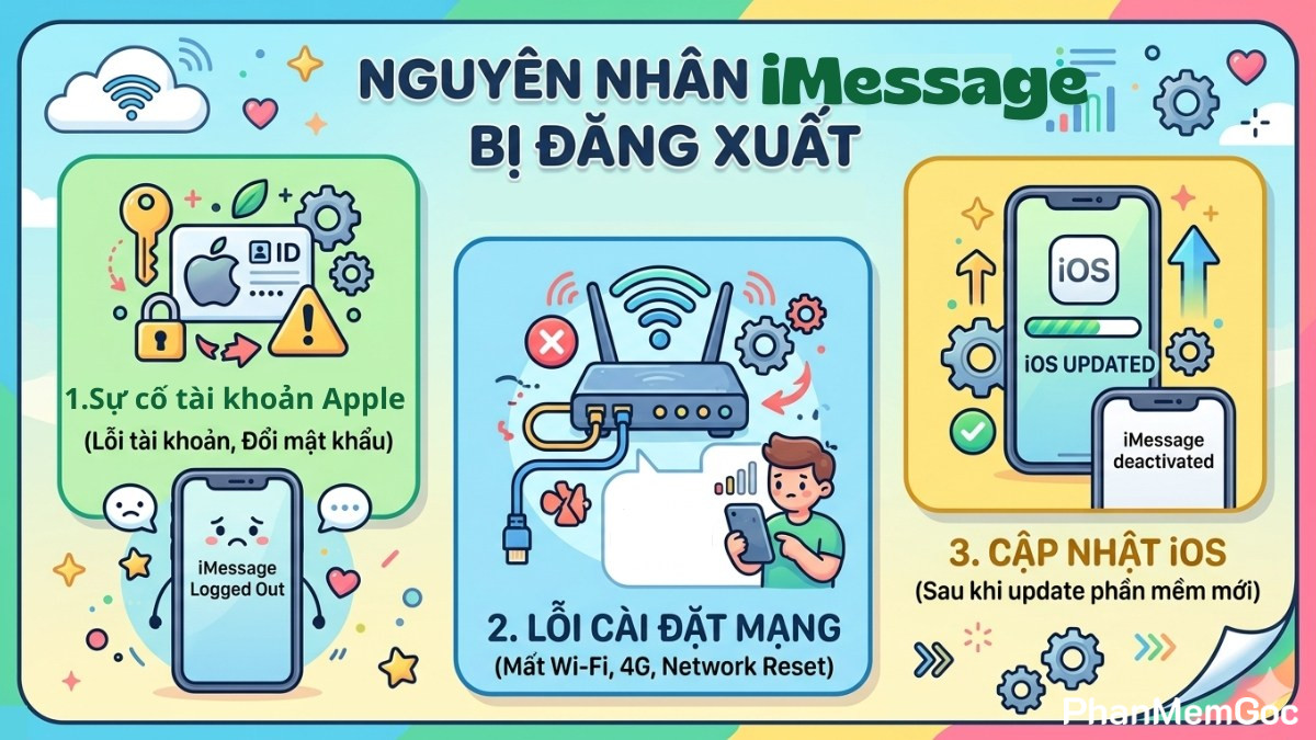 Nguyên nhân khiến iMessage bị đăng xuất