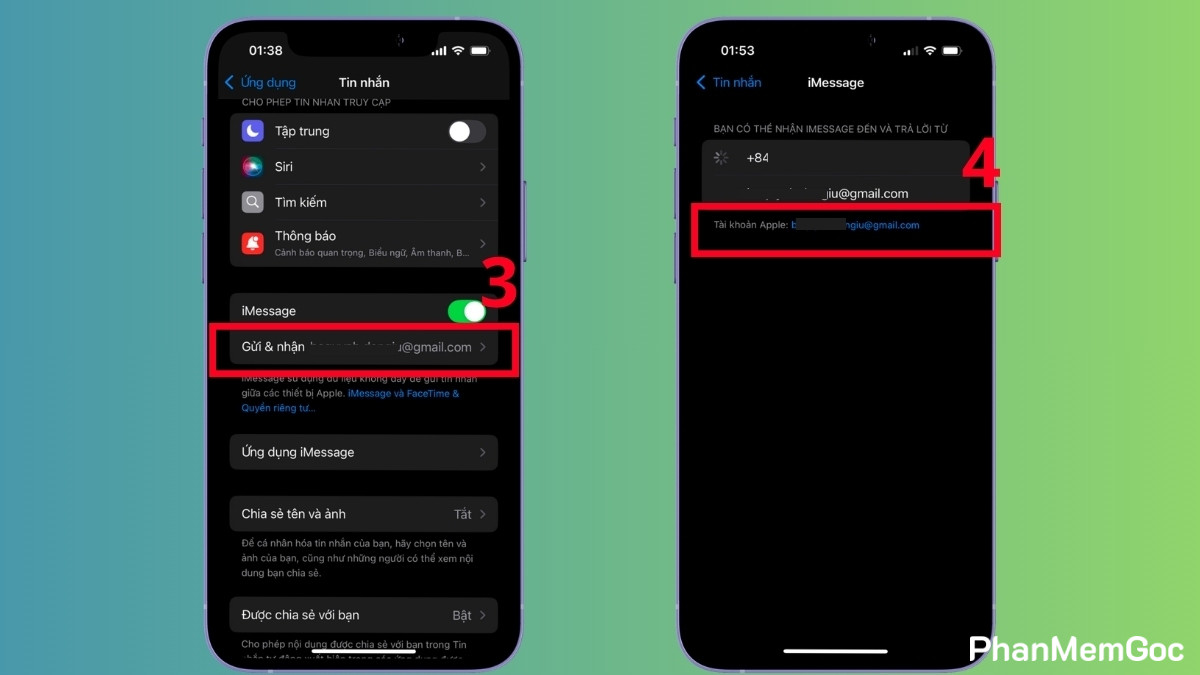 Xử lý lỗi iMessage bị đăng xuất bằng cách đăng nhập lại Apple ID - bước 2