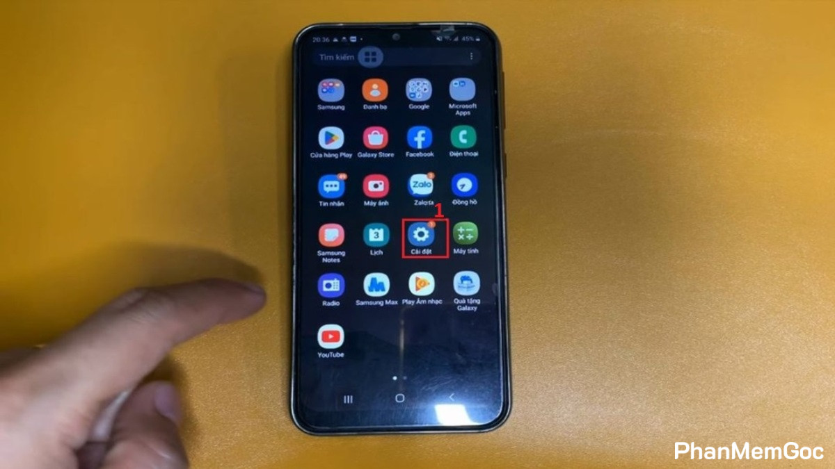Cách tắt ứng dụng chạy ngầm trên Samsung bằng cài đặt - bước 1